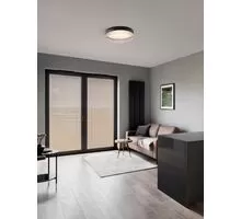 Plafoniera LED Nova Luce Pauline, 48W, negru-transparent, dimabil