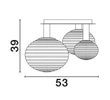 Plafoniera Nova Luce Allen, 2xE27+1xE14, alb, auriu