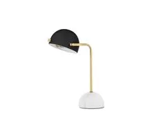 Lampa de birou Nova Luce Bishop, 1xE27, alb marmorat-auriu-negru