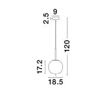 Pendul Nova Luce Lato, 1xE14, rotund, auriu-fumuriu