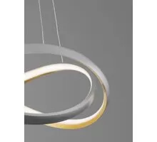 Pendul LED Nova Luce Odrey, 40W, argintiu-auriu, dimabil, telecomanda