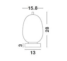 Veioza Nova Luce Lato, 1xE14, oval, alama-alb