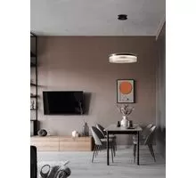 Pendul LED Nova Luce Pauline, 37W, negru-transparent, dimabil