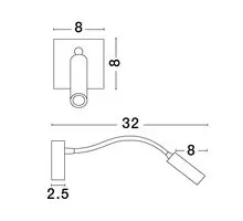 Aplica LED Nova Luce Madison, 3W, flexibil metalic, negru