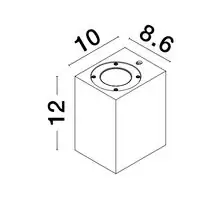 Aplica Nova Luce Fuento, 1xGU10, gri, IP65