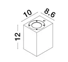 Aplica Nova Luce Fuento, 1xGU10, alb nisipiu, IP65
