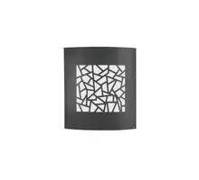 Aplica Nova Luce Zenith, 1xE27, patrat abstract, gri inchis, IP44