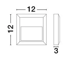Spot trepte/pardoseli LED Nova Luce Pulsar, 2W, patrat, gri inchis, IP54