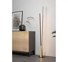 Lampadar LED Eglo Panagria, 24W, alb-lemn natur-negru