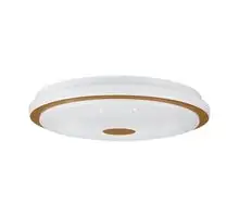 Plafoniera LED Eglo Lanciano, 24W, alb-lemn natur, dimabil, telecomanda
