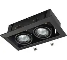 Spot mobil incastrat Maytoni Metal Modern, 2xGU10, negru, dreptunghi, IP20