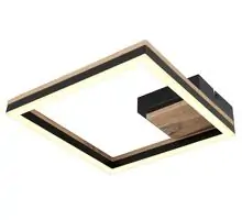Plafoniera LED Globo Lighting Beatrix, 12W, lungime 270 mm, negru-lemn