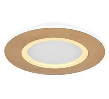 Plafoniera LED Globo Lighting Clay, 23.4W, Ø 300 mm, alb-lemn natur