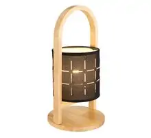 Lampa decorativa Globo Lighting Ninja, 1xE14, alb-lemn natural, on/off
