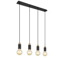 Pendul Globo Lighting Matti, 4xE27, negru mat