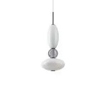 Pendul LED Ideal Lux Lumiere, 27W, alb-crom-opal-transparent