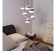 Pendul LED Ideal Lux Galaxy, 56W, auriu-fumuriu-opal-negru