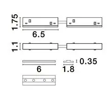 Element de conectare intermediar Dali pentru sina magnetica Nova Luce Ultra Slim