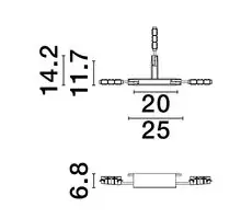 Conector T sina magnetica Nova Luce Breda Flexible, negru