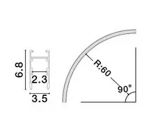 Sina magnetica circulara aplicata Nova Luce Breda Flexible Curve, R60, negru