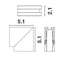Conector V pentru sina magnetica aplicata Nova Luce Ultra Slim V Connector, negru