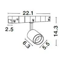 Spot LED sina magnetica Nova Luce Magnetic Flexible Zoom, 10W, 4000K, auriu-negru
