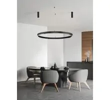 Sina magnetica LED suspendata Nova Luce Breda Flexible Sonik, 100W, D150, negru
