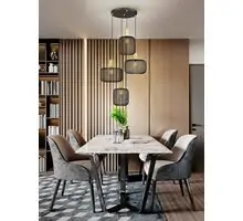 Pendul  Schuller Osiris, 4xE27, auriu-negru mat, dimabil