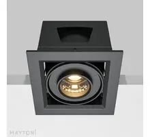 Spot mobil LED, incastrat, Maytoni Metal Modern, 10W, 3000K, 95x95x75mm, negru