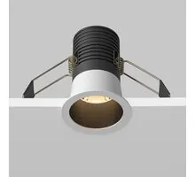 Spot fix LED, incastrat, Maytoni Minor, 9W, 3000K, 40x55mm, alb-negru