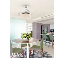 Plafoniera cu ventilator LED Schuller Vento, 24W, alb opal-crom-maro, dimabil