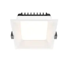 Spot fix LED, incastrat, Maytoni Okno, 12W, 3000K, 110x110x50mm, alb, IP44