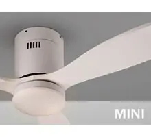 Plafoniera cu ventilator LED Schuller Siroco, 24W, D107, alb-alb mat-opal, dimabil