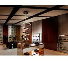 Pendul LED Schuller Ring, 162W, alb-auriu-negru, dimabil