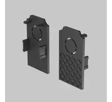 Element de capat, sina magnetica incastrata, Maytoni Exility, negru, set 2 buc