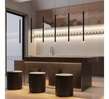 Pendul LED Maytoni Pro Extra, 6W, 4000K, 500 lumeni, unghi lumina 24°, D30/60 mm, H800/max. 3920 mm, negru
