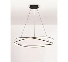 Pendul LED Nova Luce Ofelia, 68W, 3000K, 5637 lumeni, D950 mm, Hmax 1500 mm, negru, dimabil, telecomanda