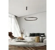 Pendul LED, Nova Luce Elowen, 77W, 3000K, cafeniu, dimabil, Triac