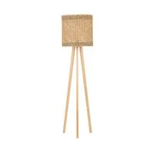 Lampadar, Nova Luce Plette, 1xE27, fibre naturale, cablu textil negru
