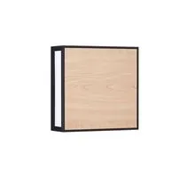 Aplica LED, Nova Luce Astral, 16W, 3000K, negru-lemn natural, IP65