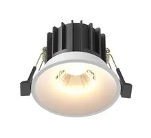 Spot fix LED, incastrat, Maytoni Round, 12W, 3000K, 80x60mm, alb