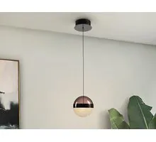 Pendul LED Schuller Orbes, 9W, 3000K, negru crom