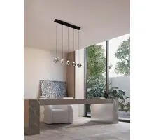 Pendul LED Nova Luce Ifos, 25W, 3000K, liniar crom-negru, dimabil 