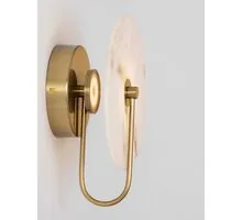 Aplica LED Nova Luce Maru, 6W, 3000K, alb marmorat-auriu