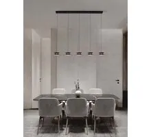 Pendul LED Nova Luce Morfi, 24W, 3000K, liniar, auriu, negru, dimabil Triac