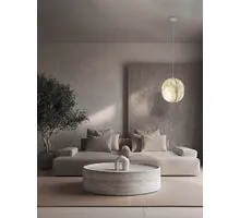 Pendul Nova Luce Pierida, 1xE27, D42, alb, matase naturala