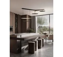 Pendul LED Nova Luce Diona, 81W, 3000K, alb-negru, dimabil, Triac
