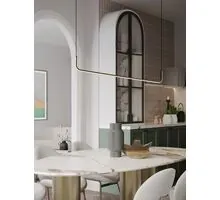 Pendul LED Nova Luce Strita, 20W, 3200K, L101 cm, Hmax 150 cm, negru, IP20