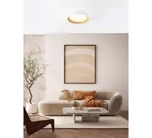 Plafoniera LED Nova Luce Sigi, 40W, 3000K, alb-lemn natur, dimabil