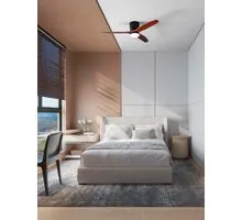 Plafoniera cu ventilator LED Nova Luce Aloa, 58W, 3000-4000-6500K, negru-lemn, 6 viteze, CCT telecomanda